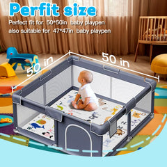 FUGWU baby play mat non-slip bottom provides stable surface during play
