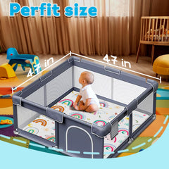 FUGWU rainbow-pattern play mat provides visual stimulation for development.