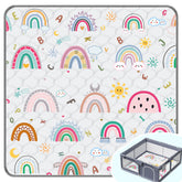 FUGWU baby play mat with rainbow soft surface supports safe tummy time and exploration.