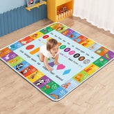 FUGWU Alphabet Play Mat shows large 50x50 inch area for generous baby play space