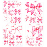 Fukaisu pink bow wall stickers eight sheets for versatile room decor.