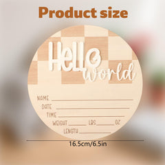 Fukaisu wooden newborn sign close-up showing smooth surface and legible birth details