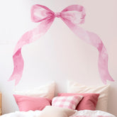 Fullhawl pink bow wall sticker creates a dramatic 59x45 inch centerpiece for girls' rooms.