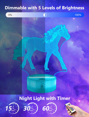 FULLOSUN horse 3D night light acrylic plate laser-engraved 3D illusion