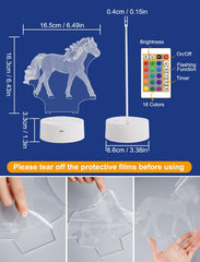 FULLOSUN horse 3D night light USB power option for flexible setup