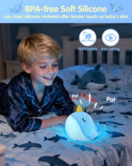 Fuloon Narwhal Night Light USB-C charging keeps it ready for adventures.