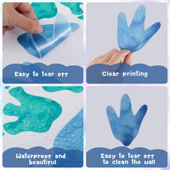Fumete medium dinosaur footprint decal for balanced room storytelling