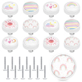 Fumete rainbow knob heart pattern brightens nursery drawers for playful organization.