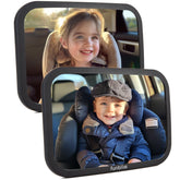 Funbliss 2-pack baby car mirror shows shake-proof safety during travel.