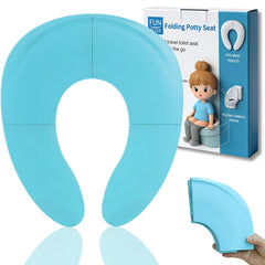 Funbliss foldable travel potty seat closed for easy storage and portability.