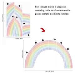 funlife rainbow wall decals on smooth kid bedroom wall