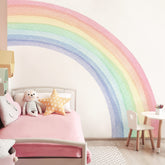 Funlife rainbow wall mural full size on a clean wall for a bold, kid-friendly space.