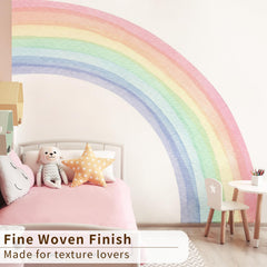 Funlife rainbow mural pastel colors showcases gentle hues ideal for cozy kids' rooms.