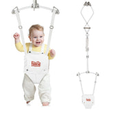 FUNLIO baby door jumper in use supports baby's upright posture during bouncing.