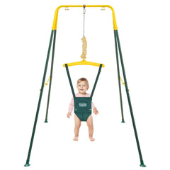 FUNLIO baby jumper with stand assembled showing sturdy frame for indoor play