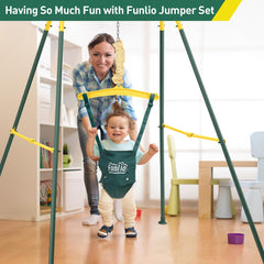 FUNLIO baby jumper with stand folded for easy storage
