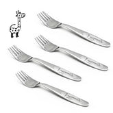 FUNNUO toddler forks set of 4 for self-feeding with kid-friendly design.