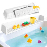 Funny Old Man Splash Guard front view demonstrates splash control for tidy bath time.