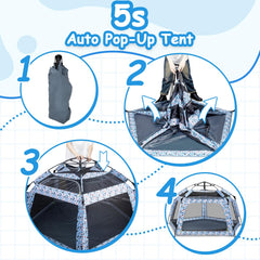 Funsland pop-up tent with carry bag enables portable family fun anywhere.
