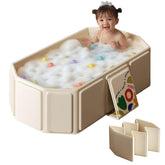 FunTankie toddler bath tub foldable design saves space for travel and storage.