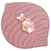 Funtery Baby Play Mat leaf design in pink offers cozy playtime on the floor.