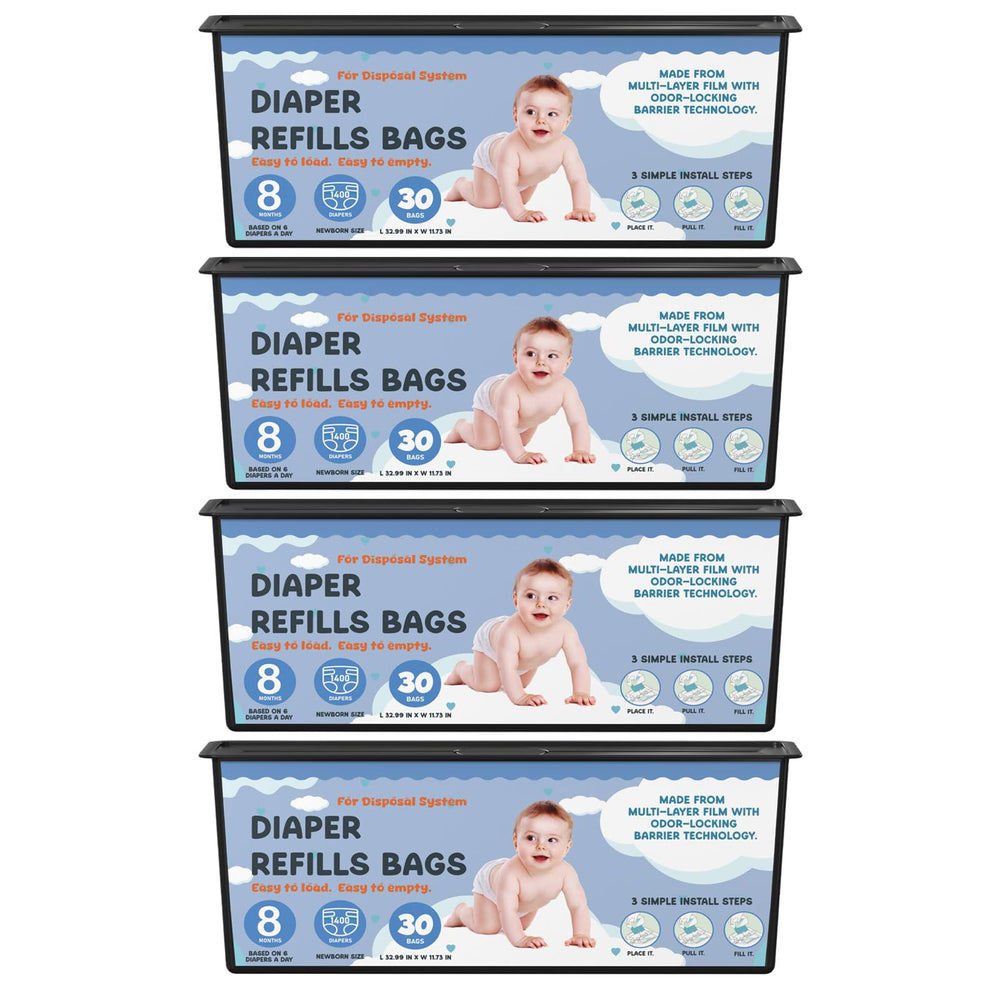 Fununcat diaper pail refills on a roll with quick tear perforations for fast diaper disposal.
