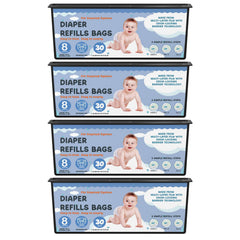 Fununcat diaper pail refills on a roll with quick tear perforations for fast diaper disposal.