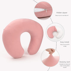 FUNUPUP bamboo nursing pillow cover stretchy-fabric detail emphasizing comfort and durability