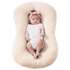 FUNUPUP muslin cover beige closeup of soft fabric for delicate baby skin