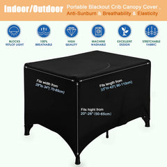 Funvalley Surperfect blackout crib canopy cover side vent for partial opening.