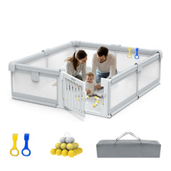 Funyoo 79x71 playpen offers a spacious area for safe baby play.
