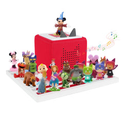 FURAOMEILI Tonies shelf top view shows secure magnetic display for figures