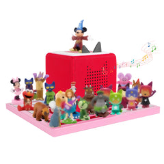 FURAOMEILI Tonies shelf pink wood shows secure magnetic display for quick access