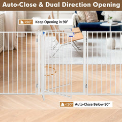 Furggis dog gate hinge detail demonstrates 360-degree door flexibility for flexible room layouts