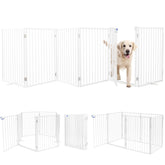 Furggis metal dog gate front view shows sturdy freestanding stability for stairs