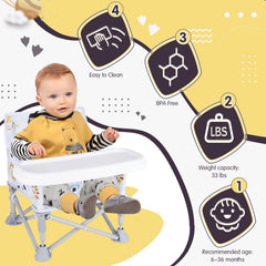 Furmubei portable baby booster seat as dining booster for at-table meals.