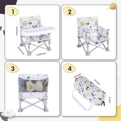 Furmubei portable baby booster seat in floor mode provides safe play seating.
