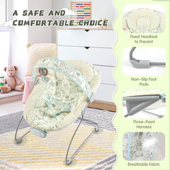 Furmubei portable baby bouncer foldable design highlights travel-ready setup