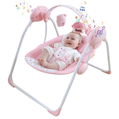 Furmubei portable baby swing folded compact for easy storage and travel.
