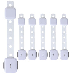 Fursafe&Q cabinet lock closeup shows adhesive tape for quick babyproofing