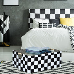 FUULOXE Checkered Storage Basket for toy storage keeps playroom essentials tidy and accessible.