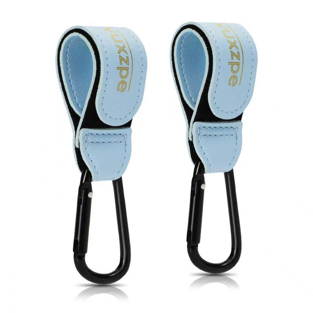 FVUXZPE 2-pack stroller hooks on a handle for hands-free storage.