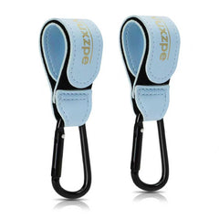 FVUXZPE 2-pack stroller hooks on a handle for hands-free storage.