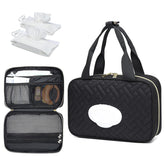 Fwkekye diaper bag organizer main compartment keeps bottles, diapers, and essentials neatly within reach.