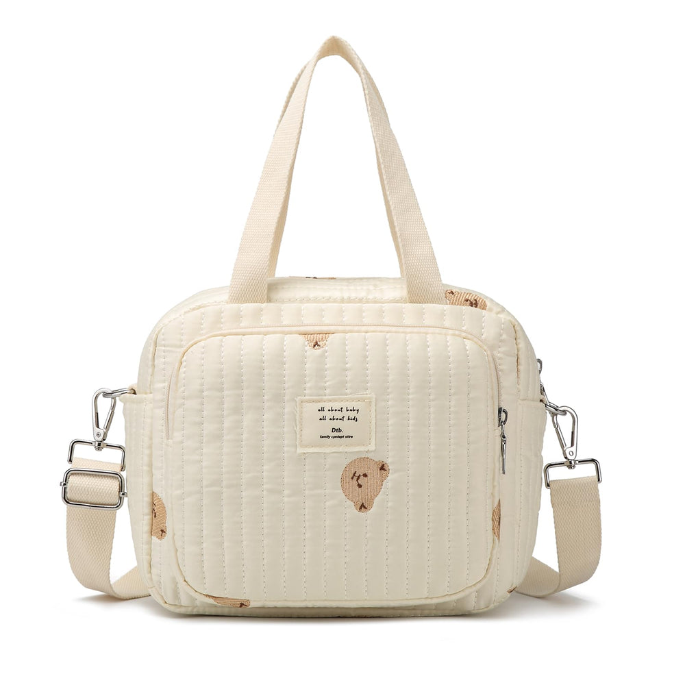 Fwkekye small diaper bag tote front pocket for quick-access baby essentials on the go.