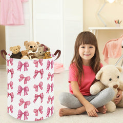 FXOCSHE Bow laundry basket pattern highlights a cute bow-knot design for nursery decor.