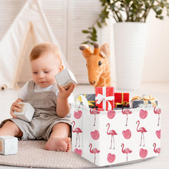 FXOCSHE Flamingo Pink Basket inside waterproof coating keeps contents dry.