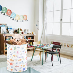 FXOCSHE Marine Animal Kids Laundry Basket material closeup highlights durable cotton linen canvas