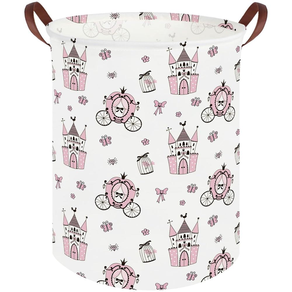 FXOCSHE Princess Castle hamper open view shows roomy toy storage for kids' rooms