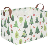FXOCSHE rectangle Christmas basket with forest design for organized living spaces.